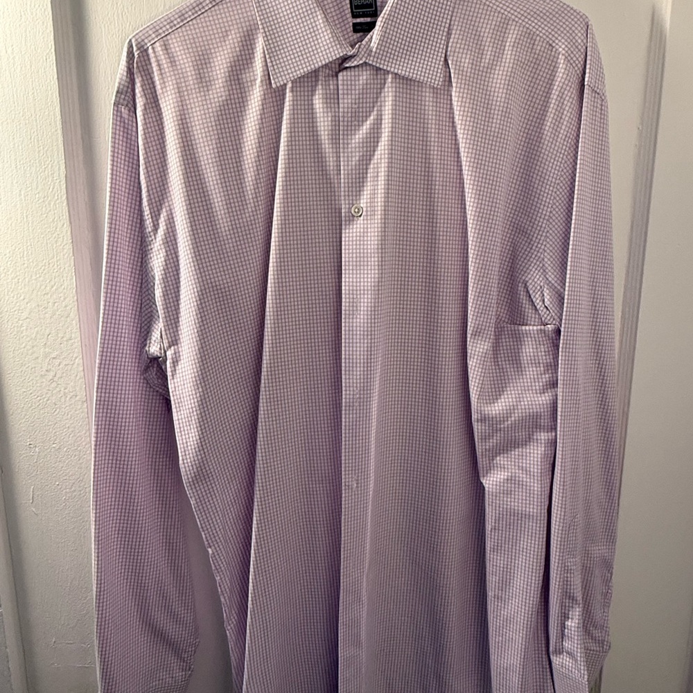 Ike Behar Lavender Checkered Dress Shirt